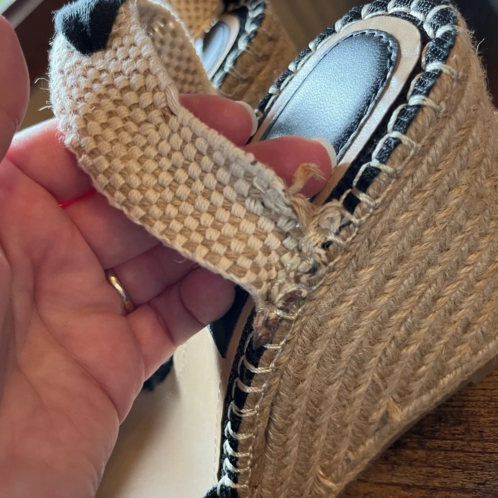 NEW ZARA Ankle Tie Raffia Espadrille Wedge Sandals, 10 - Picture 6 of 12